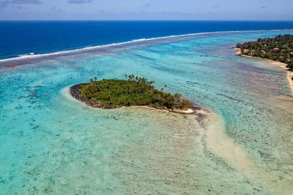 Lagon de Muri vue aérienne en Polynésie Île Cook — Photo