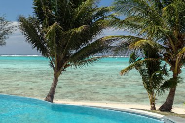 Polinezyası Pasifik lagün kristal suları