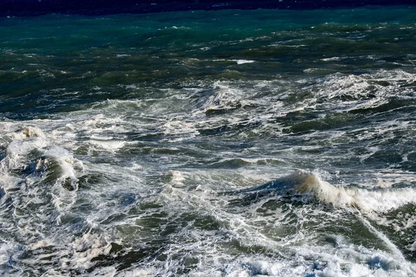 沿海海风暴风暴大波详细 — 图库照片