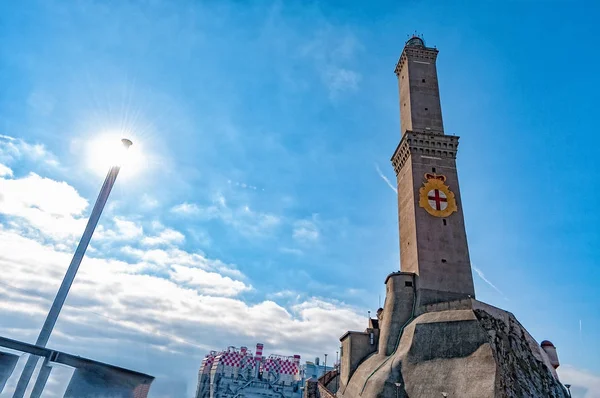 Lightouse lanterna Genua staden Italien symbol — Stockfoto