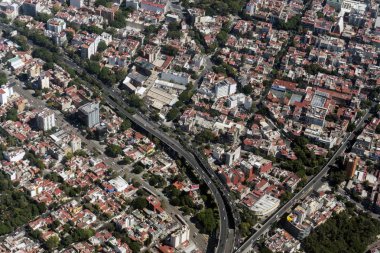 Mexico City'de hava görünümünü cityscape panorama