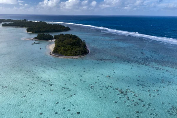 Muri plage Île Cook polynésie paradis tropical vue aérienne — Photo