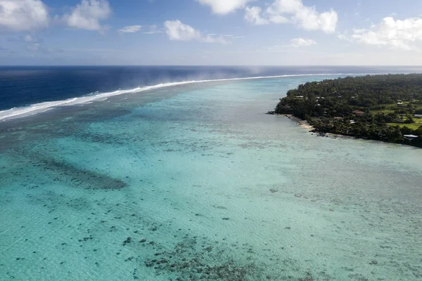 Muri plage Île Cook polynésie paradis tropical vue aérienne — Photo