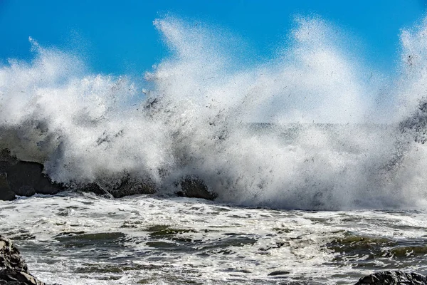 Pobřežní moře bouře bouře Velká vlna — Stock fotografie