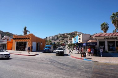 Cabo San Lucas, Meksika - 25 Ocak 2018 - Pasifik Sahili şehrin turist dolu