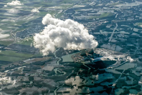 Kernkraftwerk aus der Luft — Stockfoto