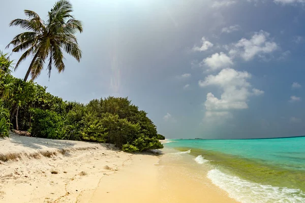 Malediwy piaszczystej plaży cristal woda krajobraz — Zdjęcie stockowe
