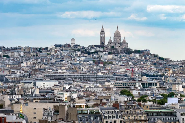 Paris Montmartre budynku miasta widok aerial krajobraz z wieży — Zdjęcie stockowe