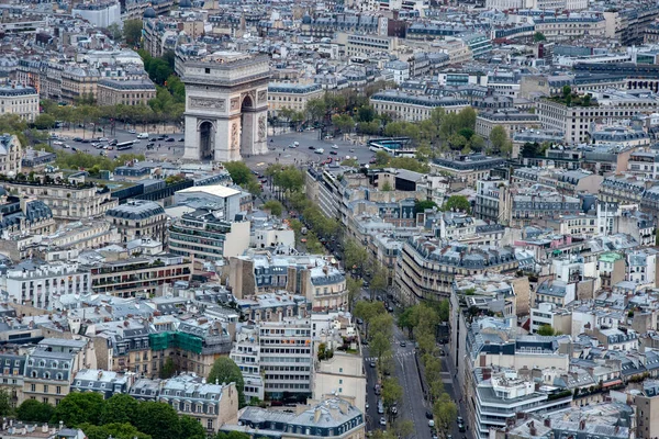 Triomphe arc Paris nuit vue de tour eiffel — Photo
