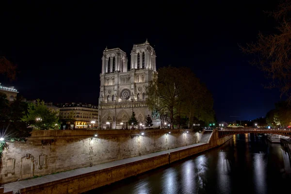 Notre dame paris night view Stock Photo