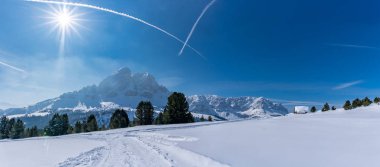 Dolomites panorama büyük peyzaj kar 