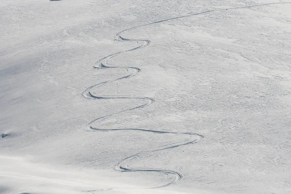 Backcountry skiing trails snow detail — Stock Photo, Image