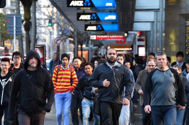 Auckland, Yeni Zelanda - 16 Ağustos 2017 - Auckland Yeni Zelanda insanlar