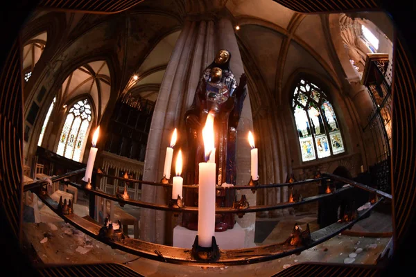 牛津大学城基督教堂的蜡烛 — 图库照片