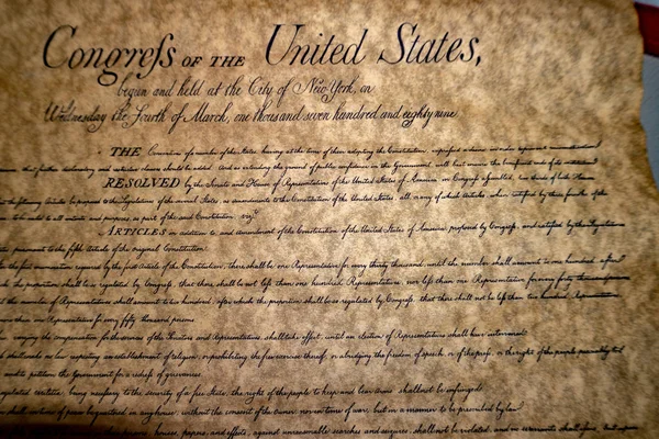 Dichiarazione dei diritti Stati Uniti documento vintage — Foto Stock