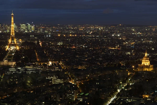 Paris night view aerial panorama — Stock Photo, Image