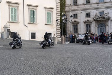 Roma, İtalya. 22 Kasım 2019 - Başkan Sergio Mattarella Quirinale Binası 'na vardı.