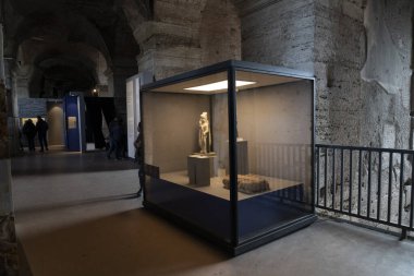 Roma, İtalya, 23 Kasım 2019 - Roma 'daki Colosseum' da Kartaca sergisi