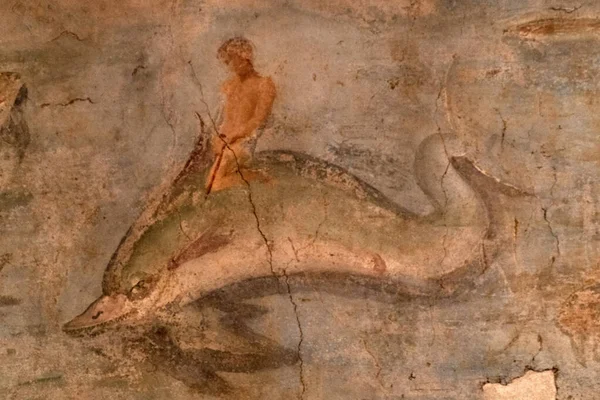 Starożytny rzymski malarstwo pompeje szczegół — Zdjęcie stockowe