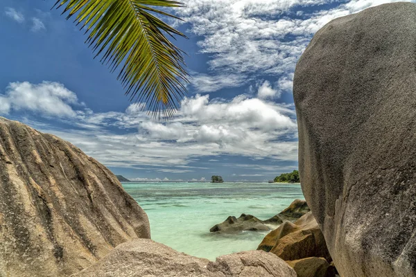 Seychellen Paradies Strandpanorama — Stockfoto