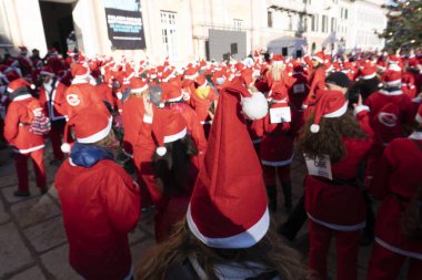 GENOA, ITALY - DECEMBER 22 2019 - Traditional Santa claus walk