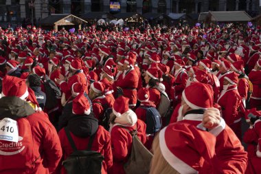 GENOA, ITALY - DECEMBER 22 2019 - Traditional Santa claus walk