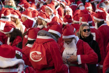 GENOA, ITALY - DECEMBER 22 2019 - Traditional Santa claus walk