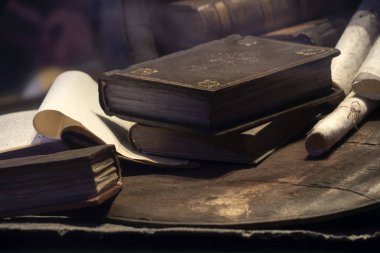 Eski kitap ve parşömen ayrıntıları