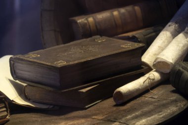 Eski kitap ve parşömen ayrıntıları