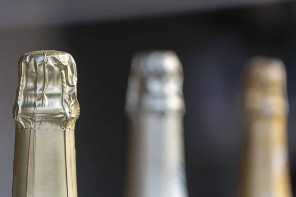 Botella de champán detalle superior —  Fotos de Stock
