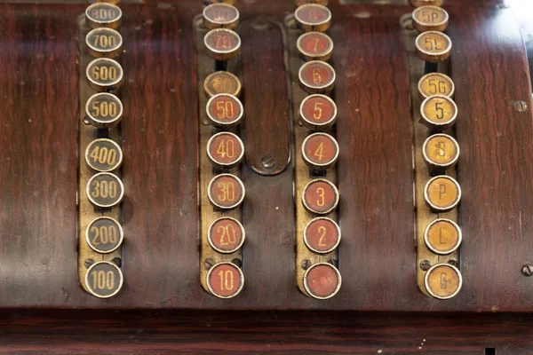 Old ancient wood cash register — Stock Photo, Image