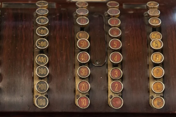 Old ancient wood cash register — Stock Photo, Image