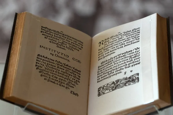 Abecedary medieval first book printed in slovenia Old ancient — 스톡 사진