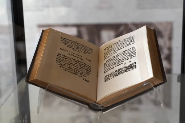 Abecedary medieval first book printed in slovenia Old ancient — 스톡 사진