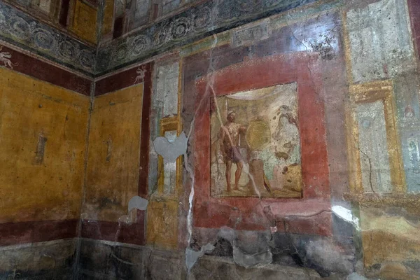 Pompeji Ruinen Gemälde und Mosaik — Stockfoto