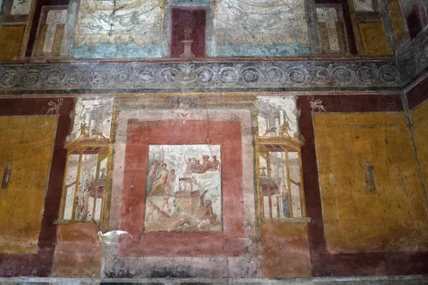 Pompeji Ruinen Gemälde und Mosaik — Stockfoto