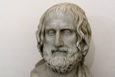 Euripides eski Yunan mermer heykeli