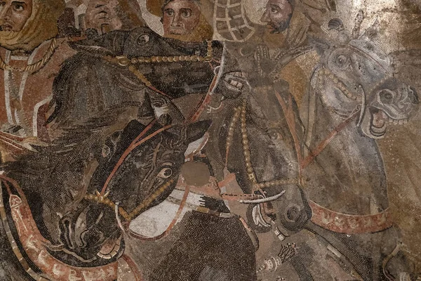 Pompeje ruiny obrazy a mozaiky — Stock fotografie