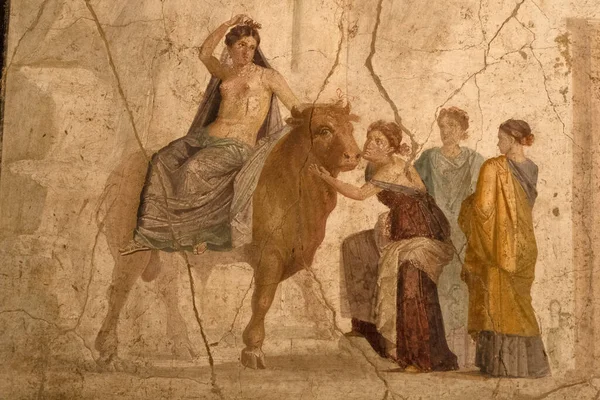 Pompei ruïnes schilderijen en mozaïek — Stockfoto