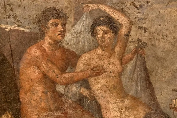 Pompei ruins paintings and mosaic — 스톡 사진