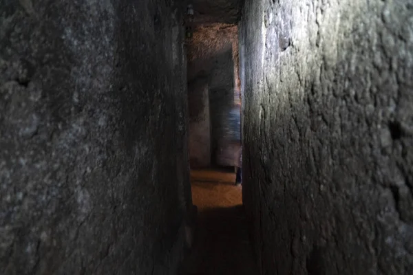 ERCOLANO, ITALY - FEBRUARY 2 2020 - Ercolano Herculaneum ancient ruins underground exploration — Stock Photo, Image