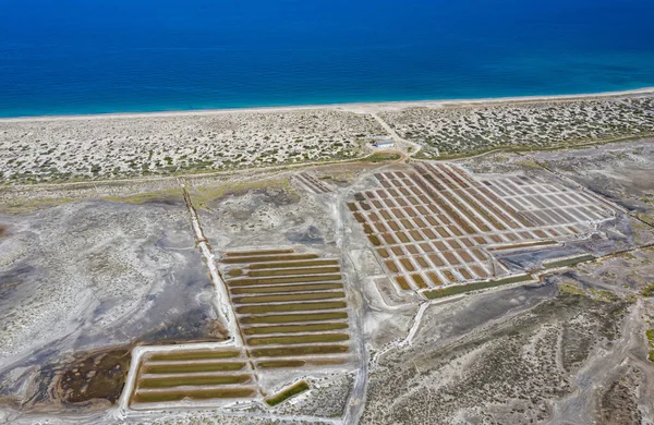 Морской Соляной Завод Пейзаж Нижней Калифорнии Пунта Аренас Мексике — стоковое фото