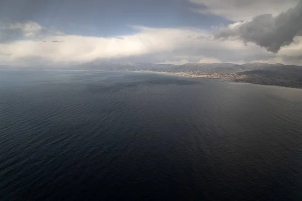 Genua Italien Küstenlinie Luftaufnahme Aus Dem Flugzeug — Stockfoto