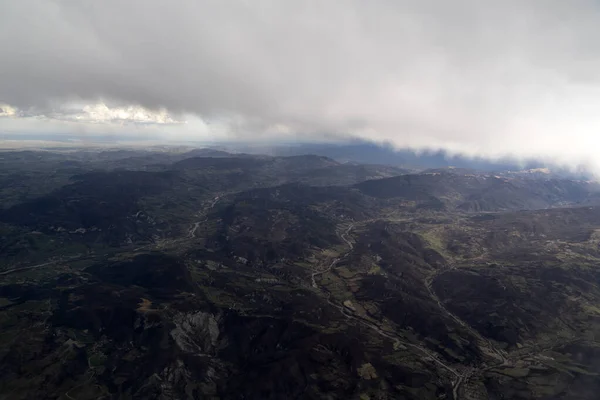 Liguria Italy Mountains Aerial View Panorama Airplane — Stock Photo, Image