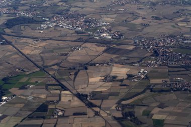 Po Nehri Vadisi İtalya uçaktan manzara manzarası