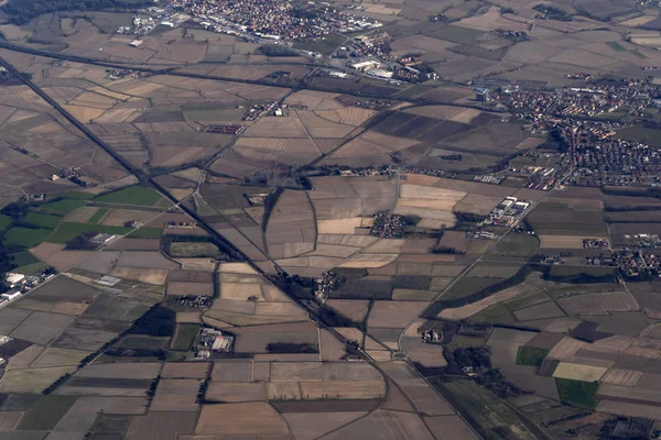 River Valley Italien Flygfoto Panorama Från Flygplan — Stockfoto