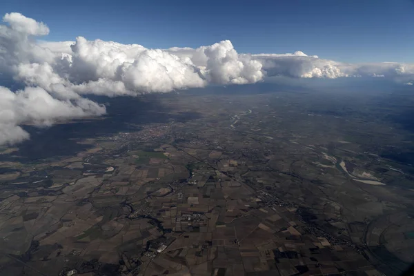 ポー川渓谷イタリア航空機からのパノラマ — ストック写真