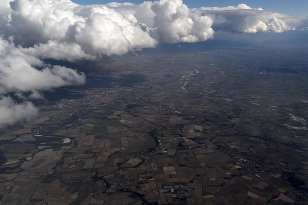 River Valley Itália Vista Aérea Panorama Avião — Fotografia de Stock