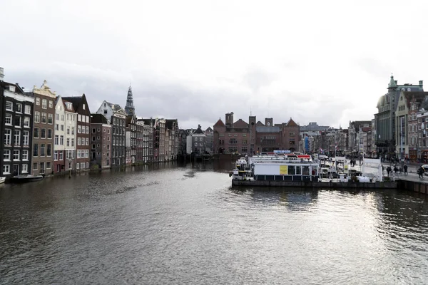 Amsterdam Staré Městské Kanály Domy Okres — Stock fotografie
