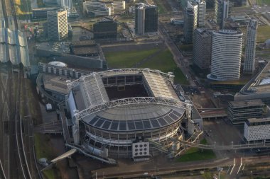 amsterdam arena stadium aerial view from airplane clipart